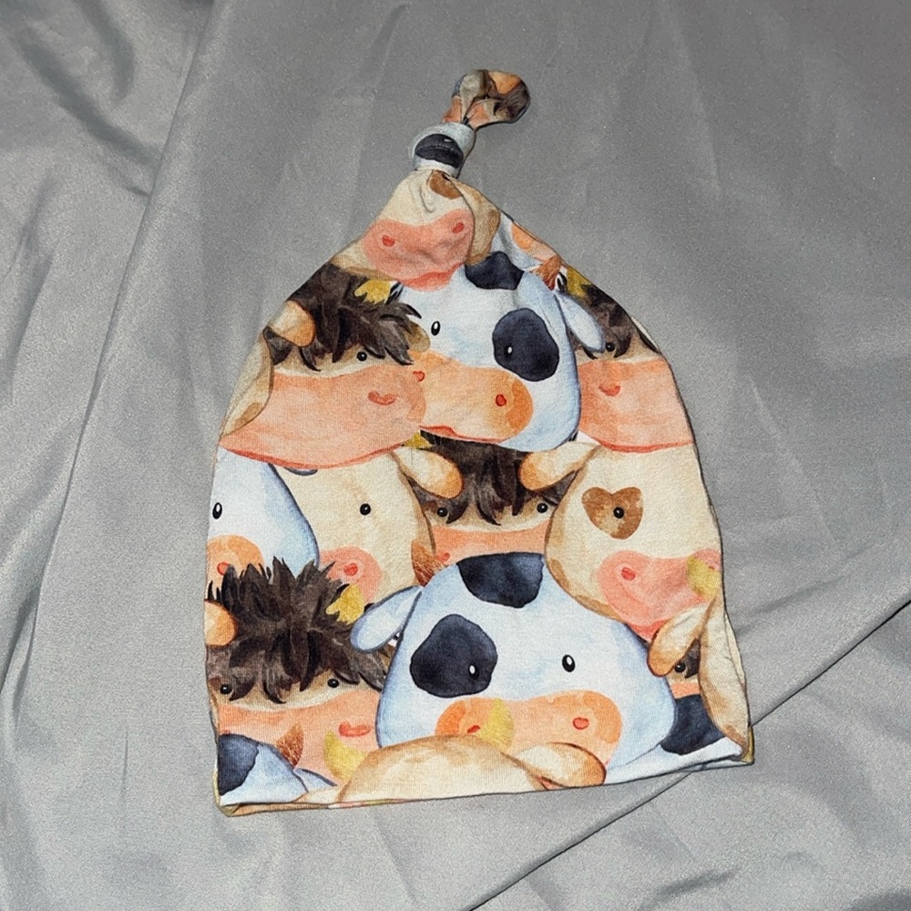 Posh peanut baby tie knot beanie viscose bamboo great for sensitive skin